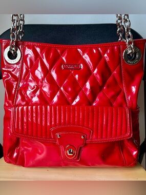 Coach Poppy Liquid Gloss Quilted Shoulder Bag